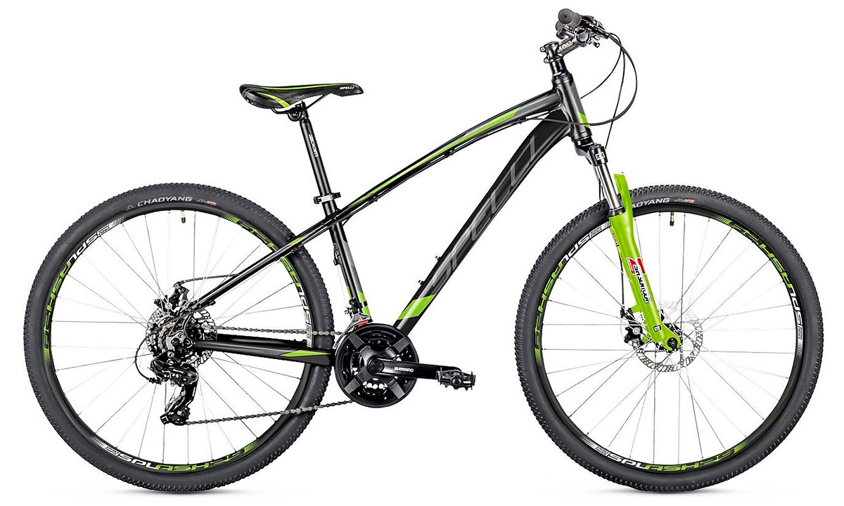 Фотография Велосипед Spelli SX-2700 27,5" (2019), размер L, Черно-зеленый